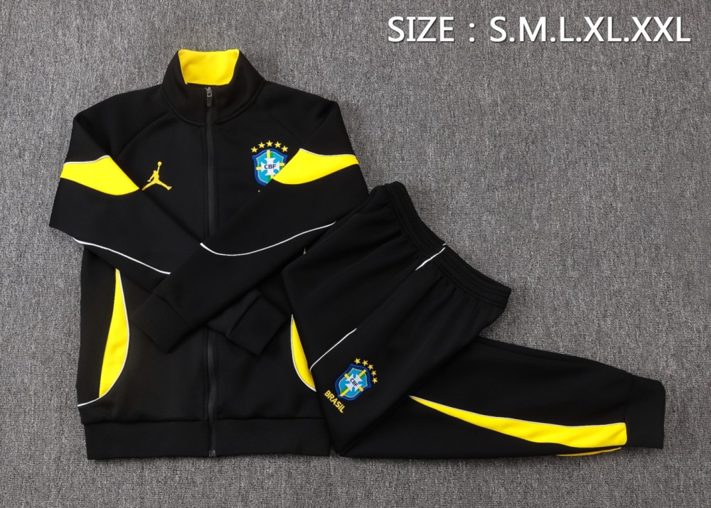 2026 Brazil Black Jacket Training Suit Set