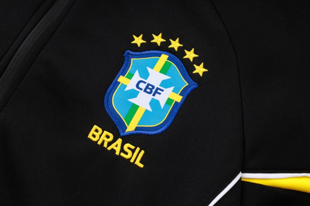 2026 Brazil Black Jacket Training Suit Set