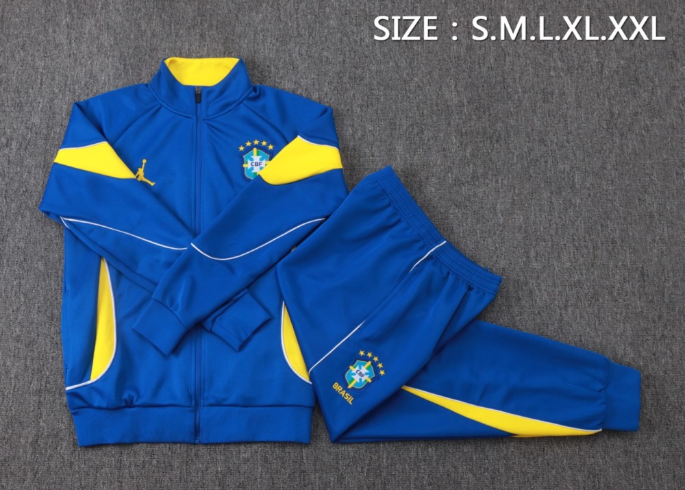 2026 Brazil Colorful Blue Jacket Training Suit Set