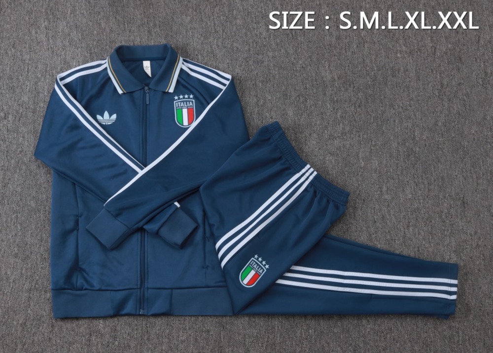 2026 Italy Dark blue Jacket Training Suit Set