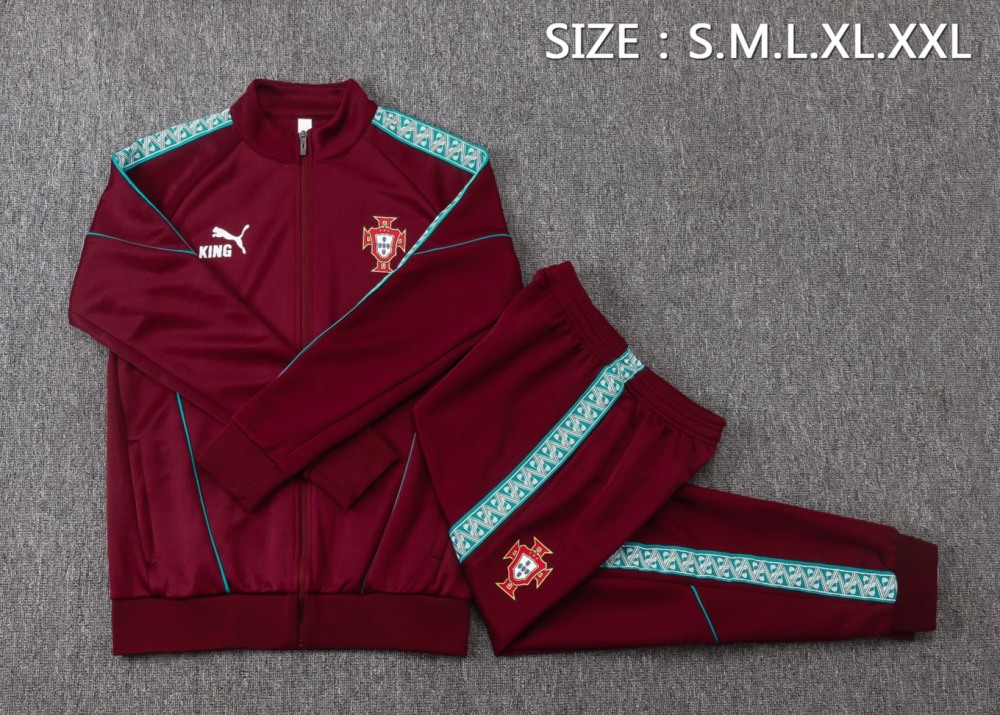 2026 Portugal Maroon Jacket Training Suit Set
