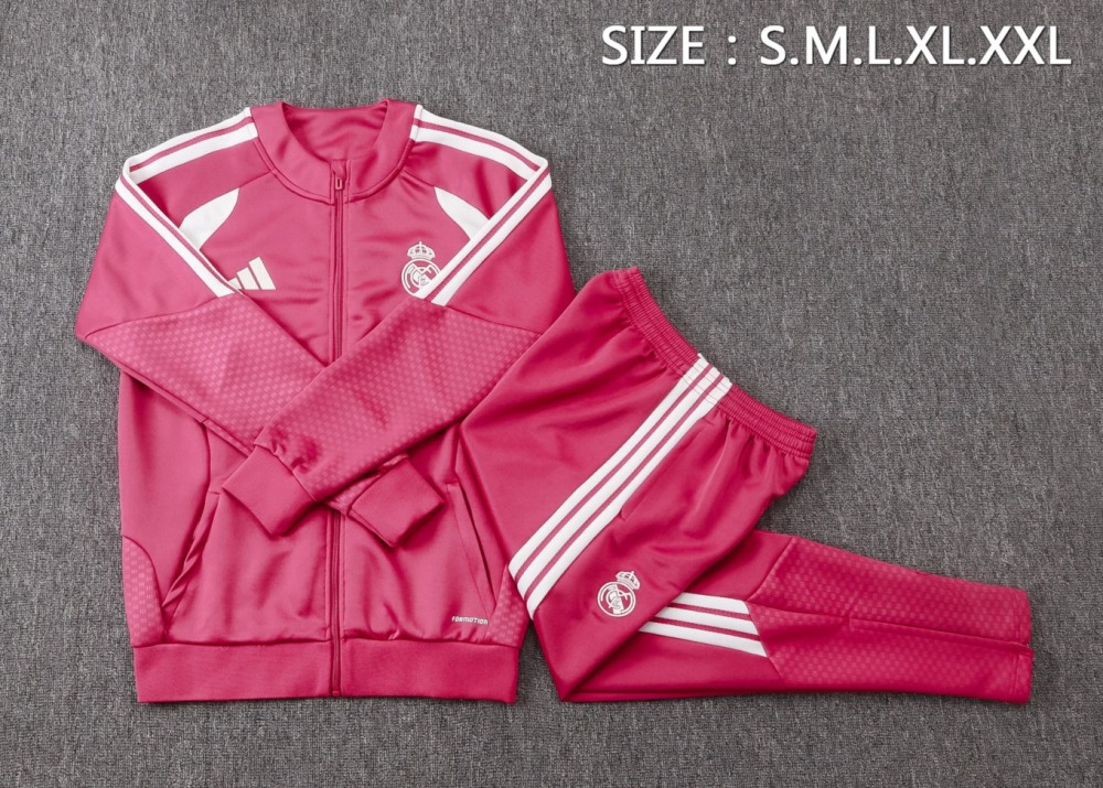 2026 Real Madrid Pink Jacket Training Suit Set
