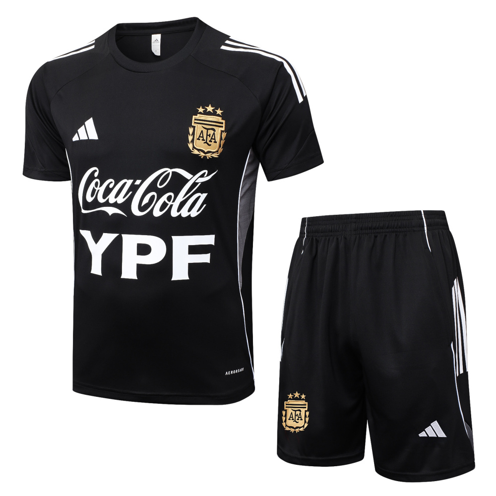 2026 Argentina Black Training Set Shirt and Shorts