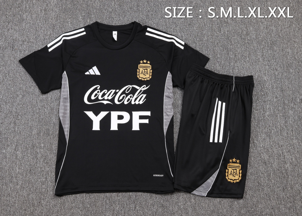 2026 Argentina Black Training Set Shirt and Shorts