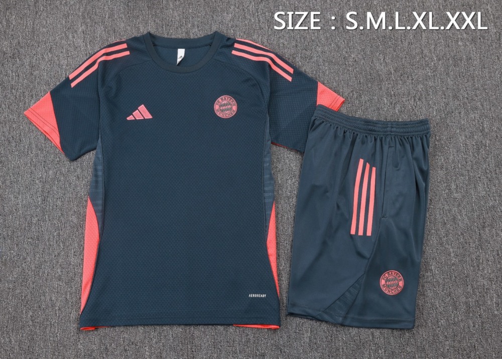2026 Bayern Munich Dark grey Training Set Shirt and Shorts