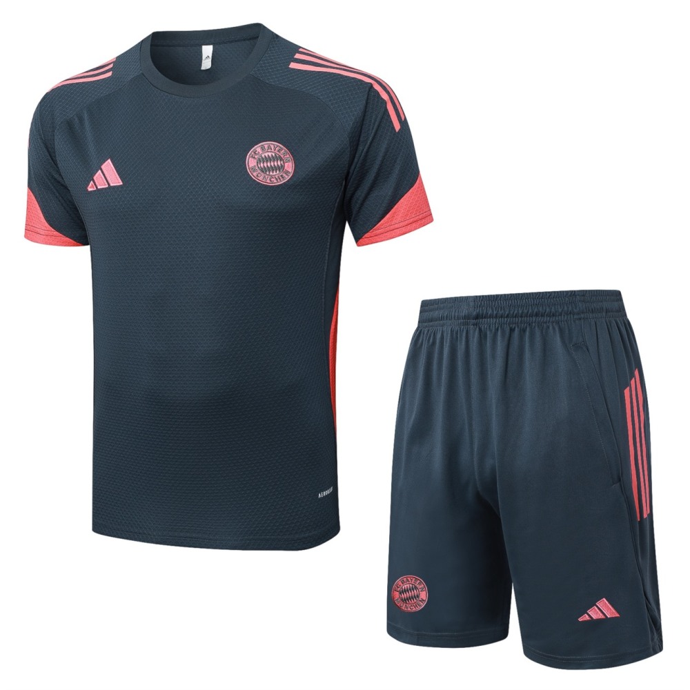 2026 Bayern Munich Dark grey Training Set Shirt and Shorts