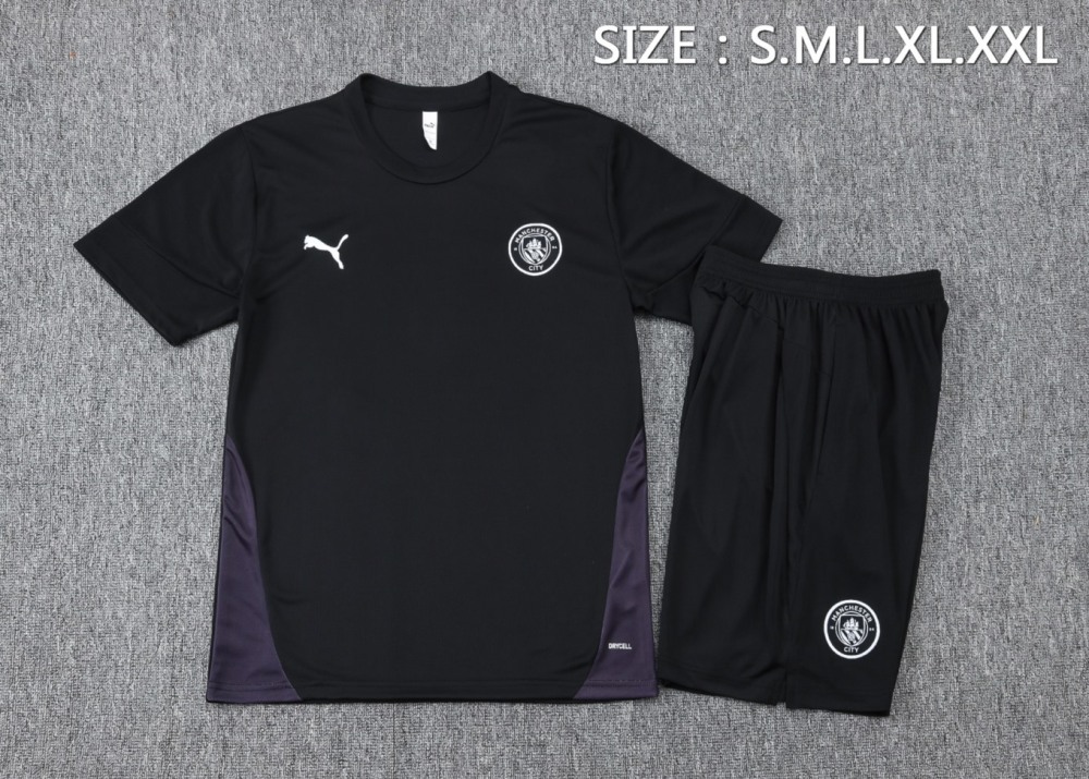 2026 Manchester City Black Training Set Shirt and Shorts