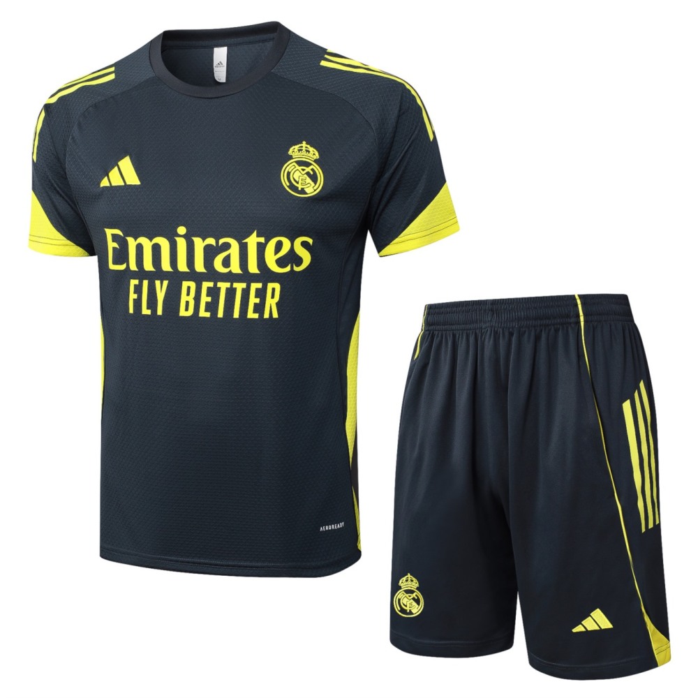 2026 Real Madrid Charcoal gray Training Set Shirt and Shorts