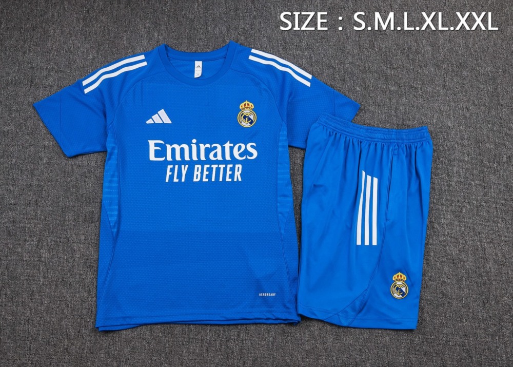 2026 Real Madrid Sky blue Training Set Shirt and Shorts