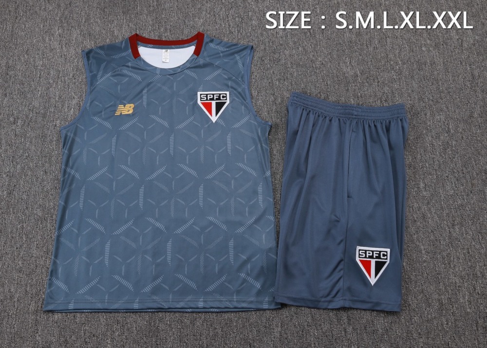 2026 Sao Paulo Grey Training Set Shirt and Shorts