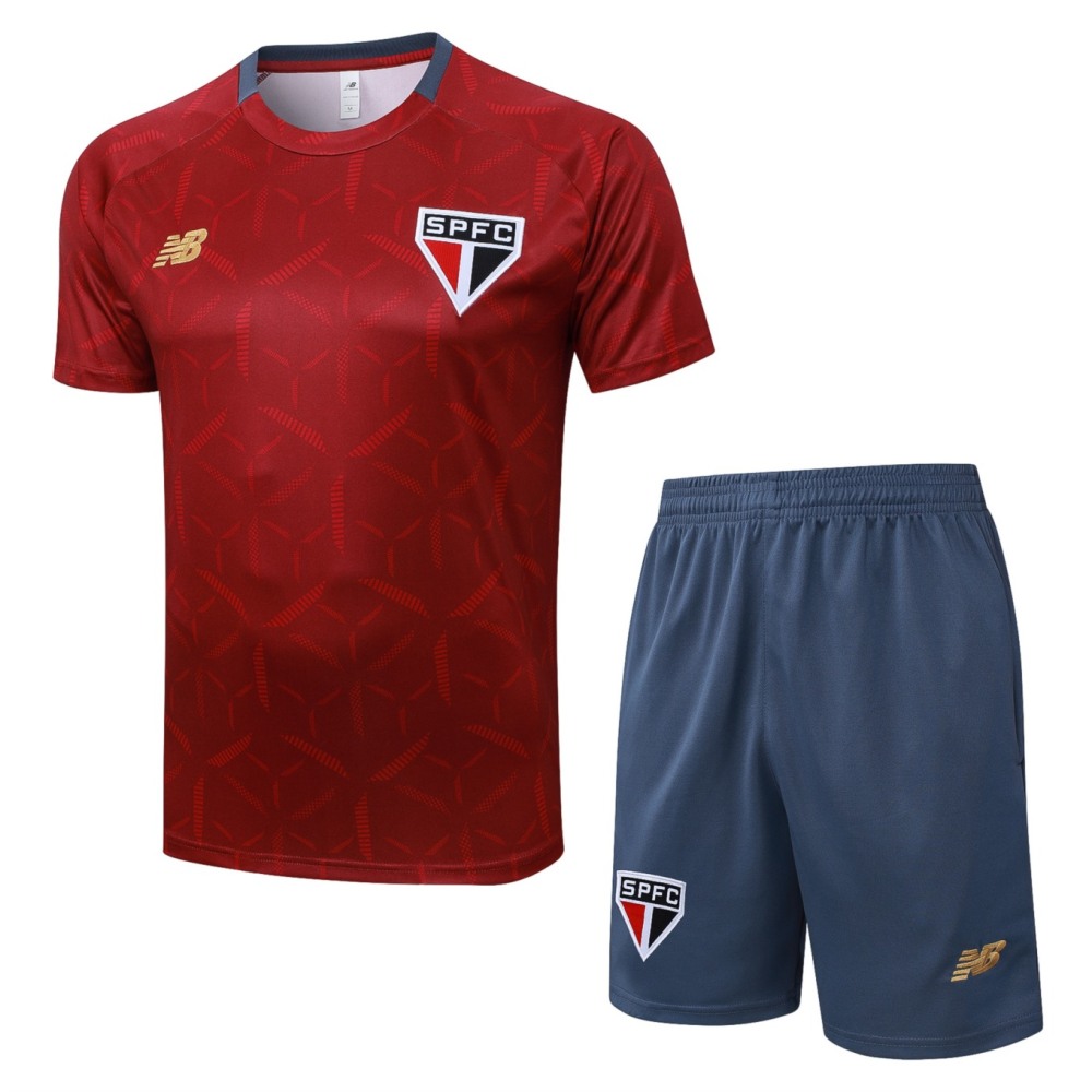 2026 Sao Paulo Maroon Training Set Shirt and Shorts