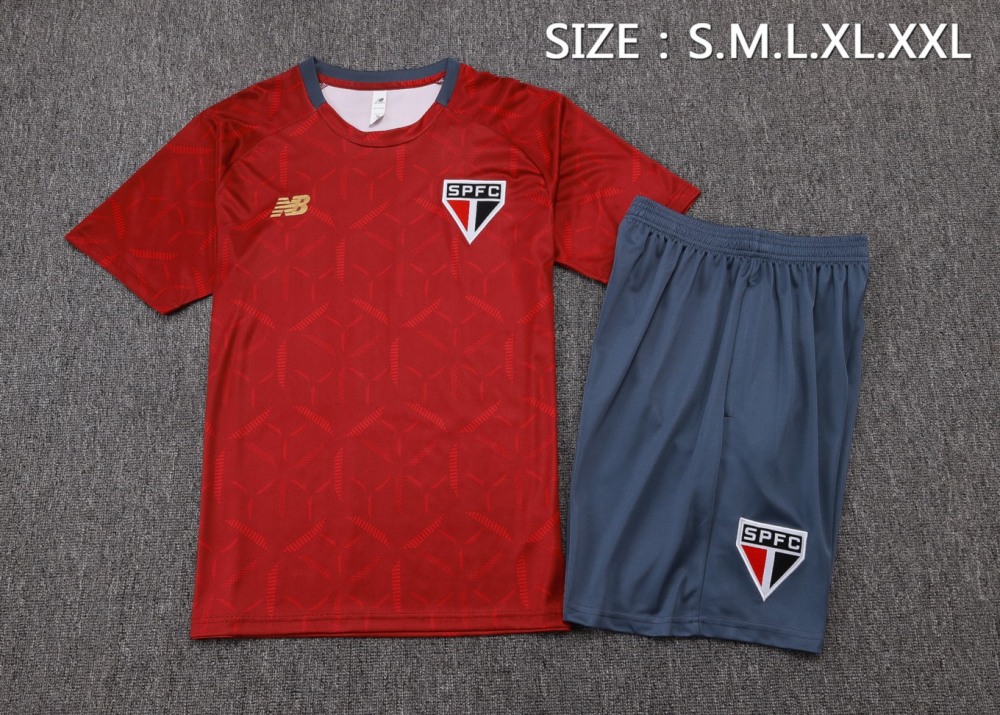 2026 Sao Paulo Maroon Training Set Shirt and Shorts