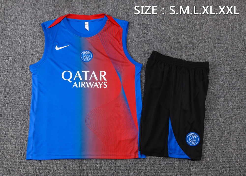 2026 PSG Blue-red Training Set Shirt and Shorts
