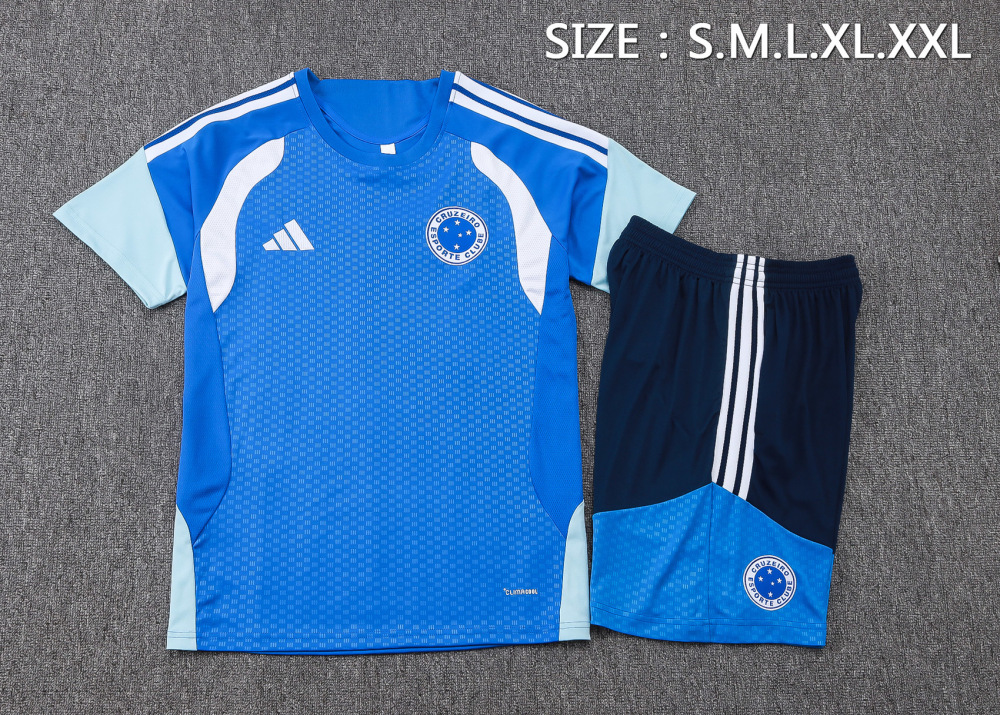 2026 Cruzeiro Colorful Blue Training Set Shirt and Shorts
