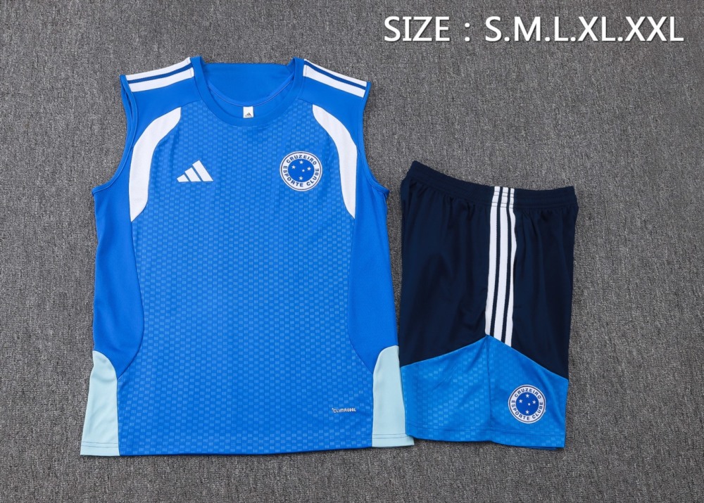2026 Cruzeiro Colorful Blue Training Set Shirt and Shorts