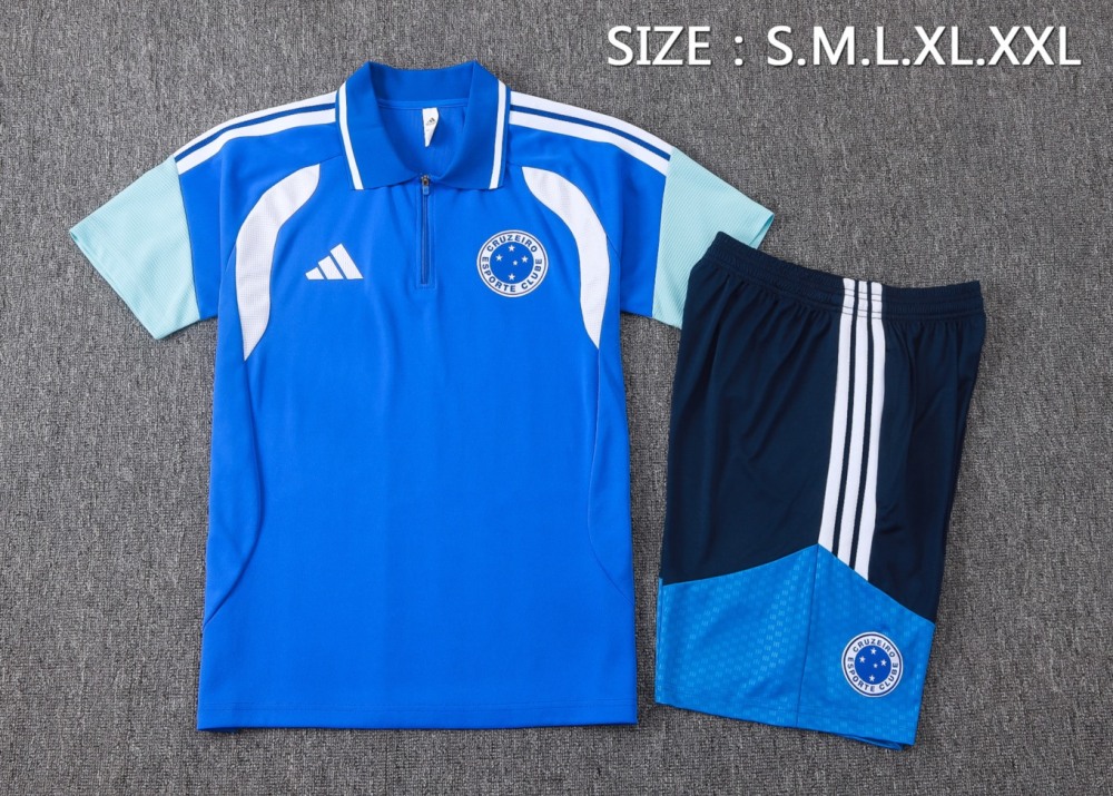 2026 Cruzeiro Colorful orchid blue Training Set Shirt and Shorts