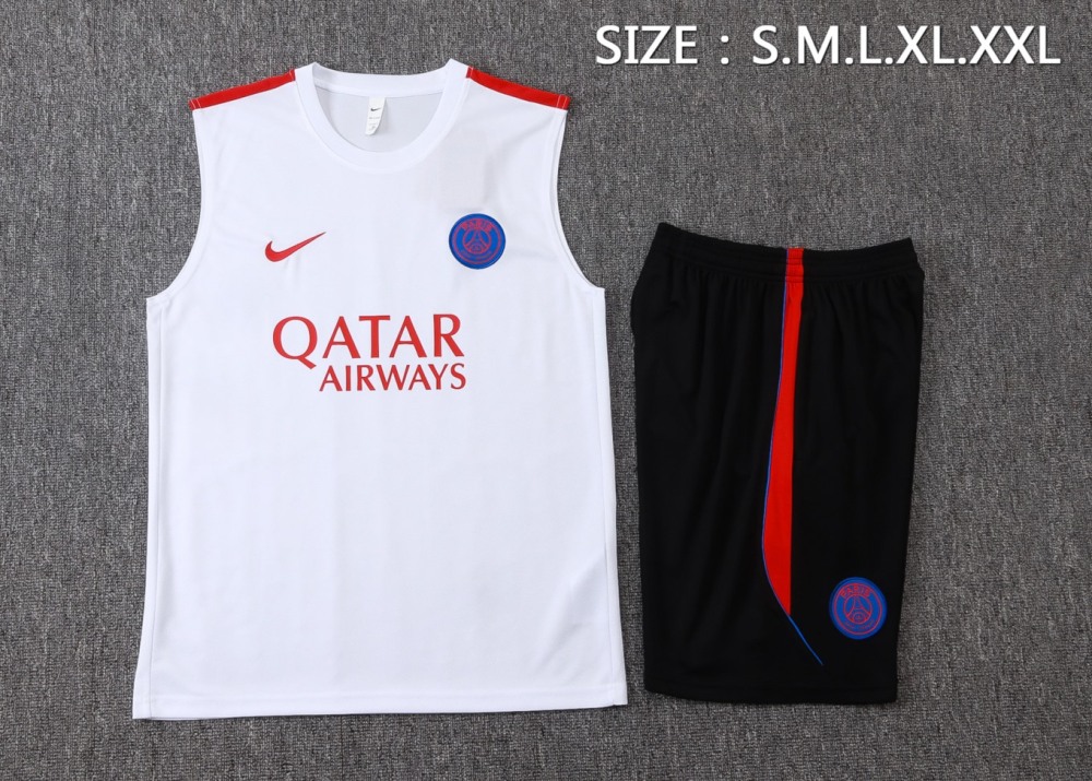 2026 PSG White Training Set Shirt and Shorts