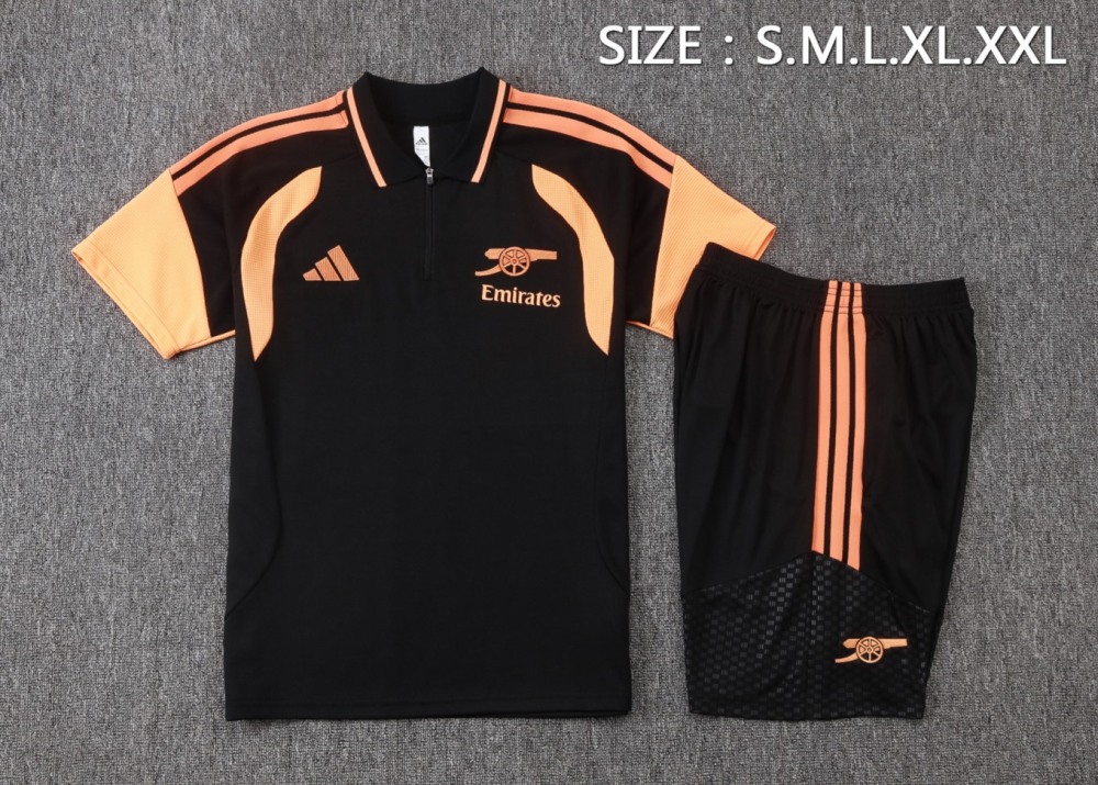 2026 Arsenal Black Training Set Shirt and Shorts