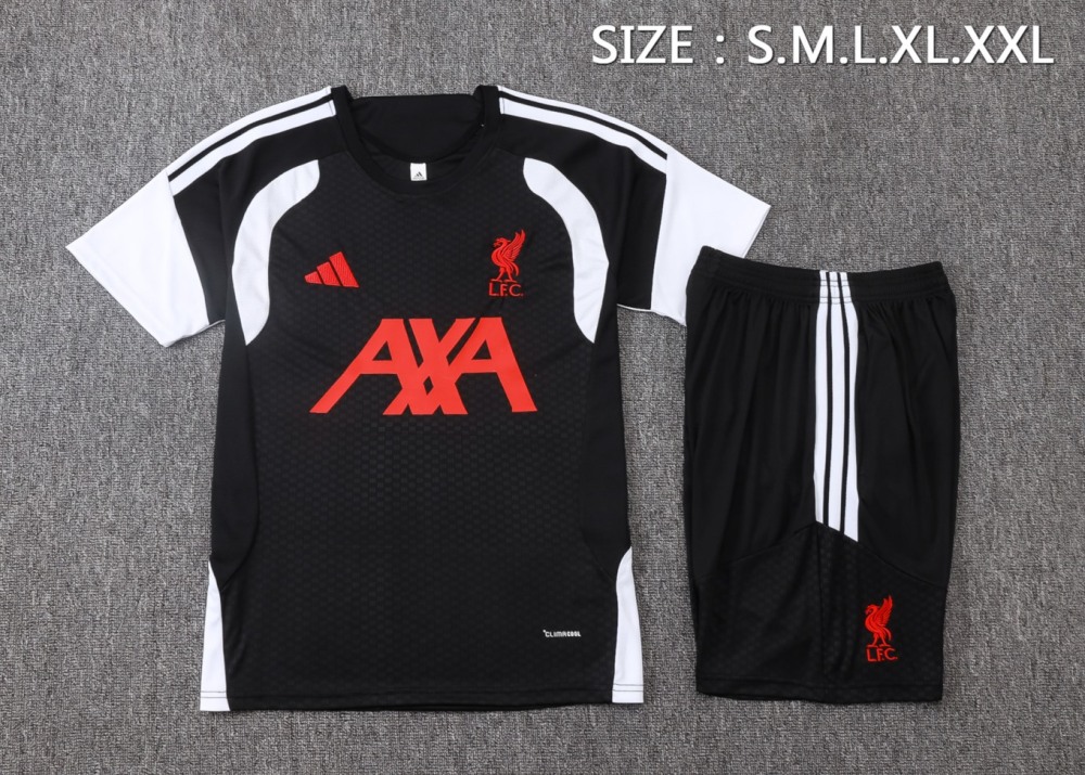 2026 Liverpool Black Training Set Shirt and Shorts