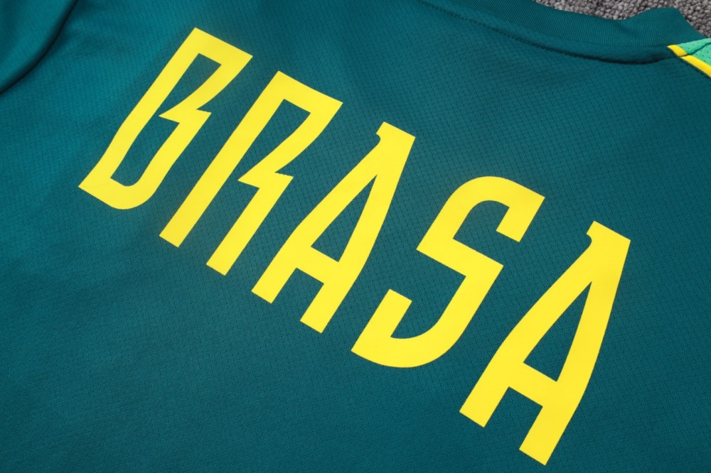 2026 Brazil Dark green Training Set Shirt and Shorts