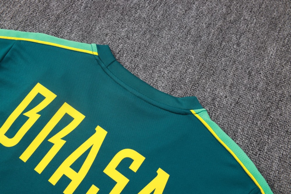 2026 Brazil Dark green Training Set Shirt and Shorts