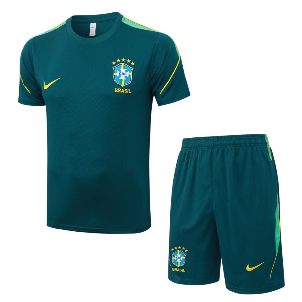 2026 Brazil Dark green Training Set Shirt and Shorts