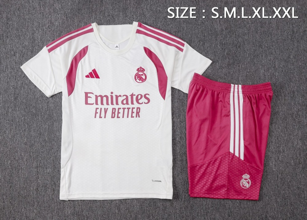 2026 Real Madrid Beige Training Set Shirt and Shorts