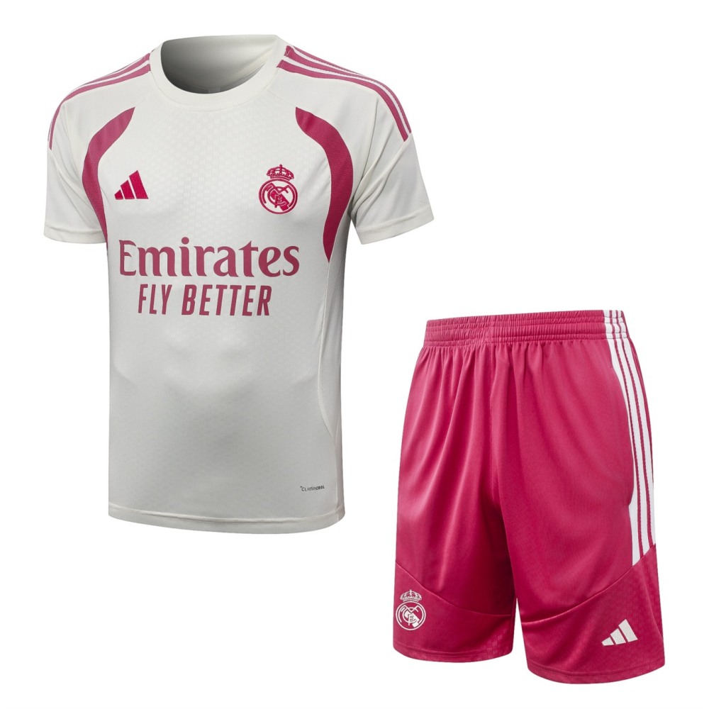2026 Real Madrid Beige Training Set Shirt and Shorts