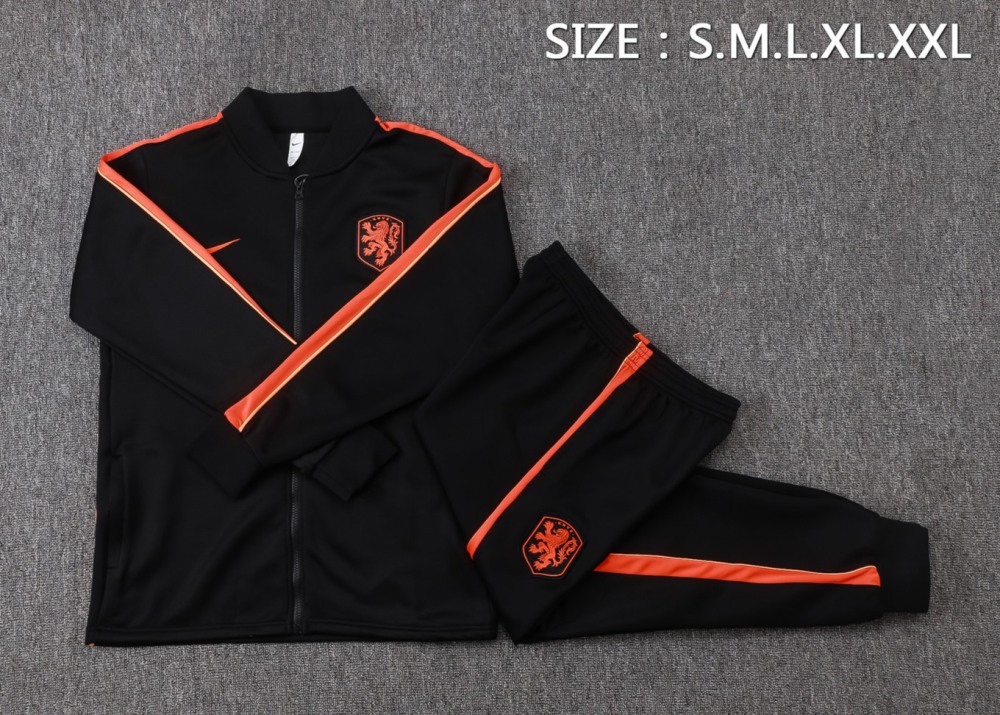 2026/27 Netherlands Black Jacket Training Suit Set