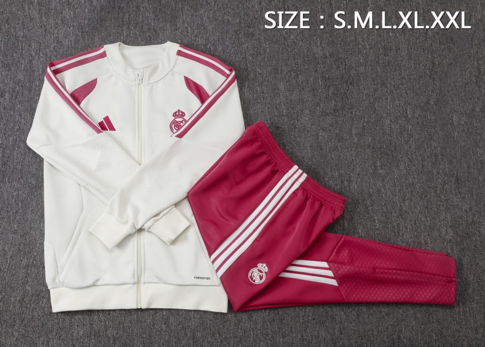2026/27 Real Madrid Beige Jacket Training Suit Set