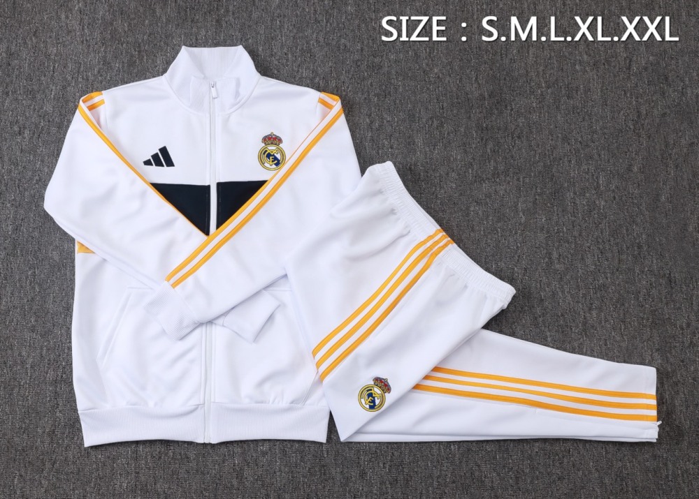 2026/27 Real Madrid White Jacket Training Suit Set