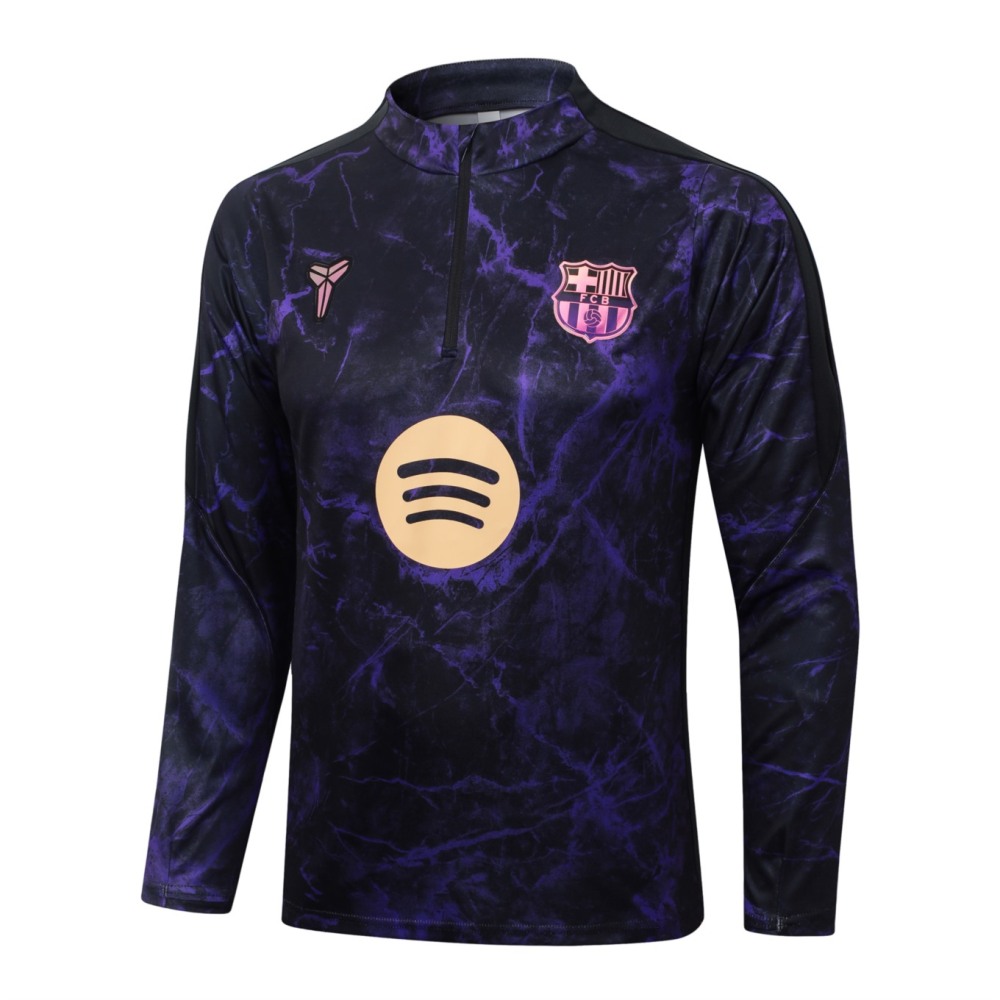 2026/27 Barcelona Black Purple Long-sleeved half-pull training kit