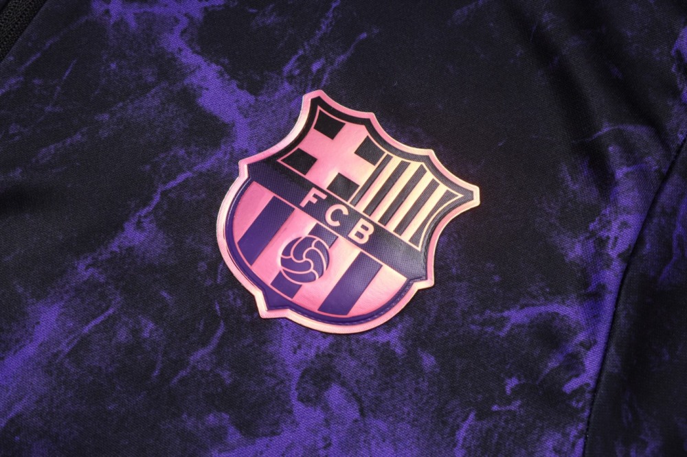 2026/27 Barcelona Black Purple Long-sleeved half-pull training kit