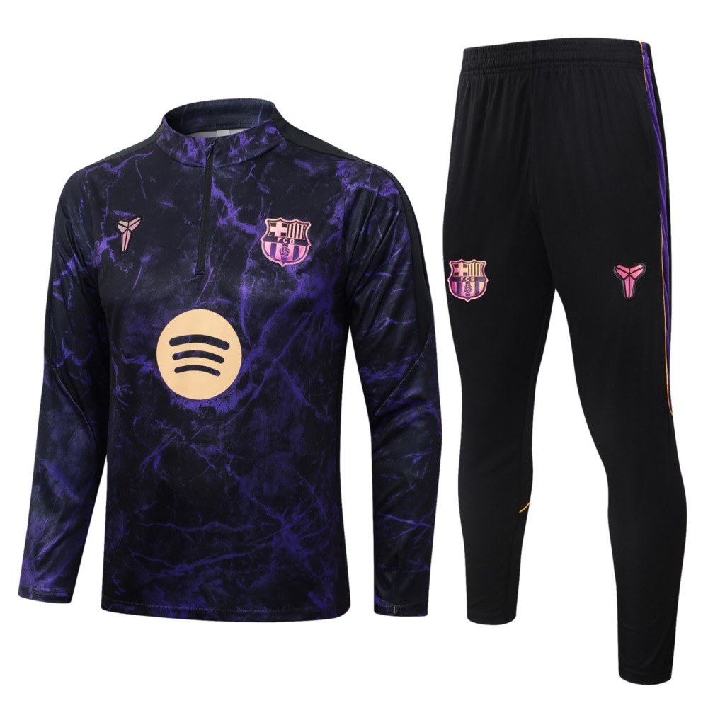 2026/27 Barcelona Black Purple Long-sleeved half-pull training kit