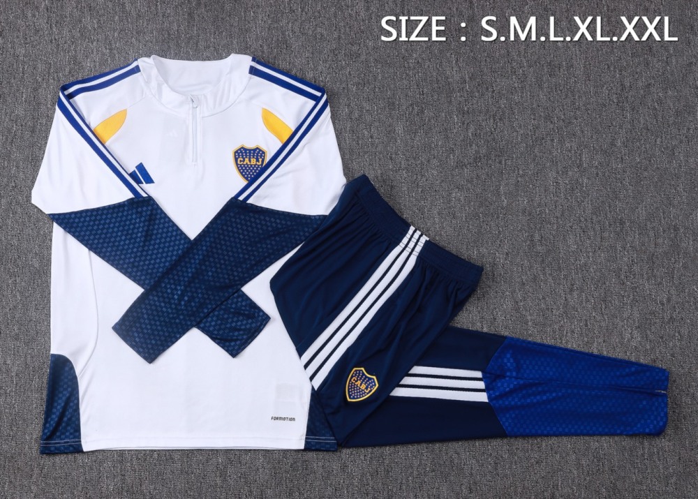 2026/27 Boca White Long-sleeved half-pull training kit