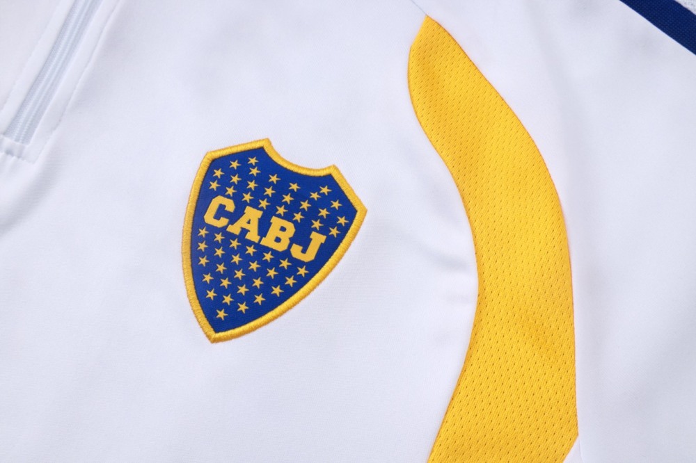 2026/27 Boca White Long-sleeved half-pull training kit