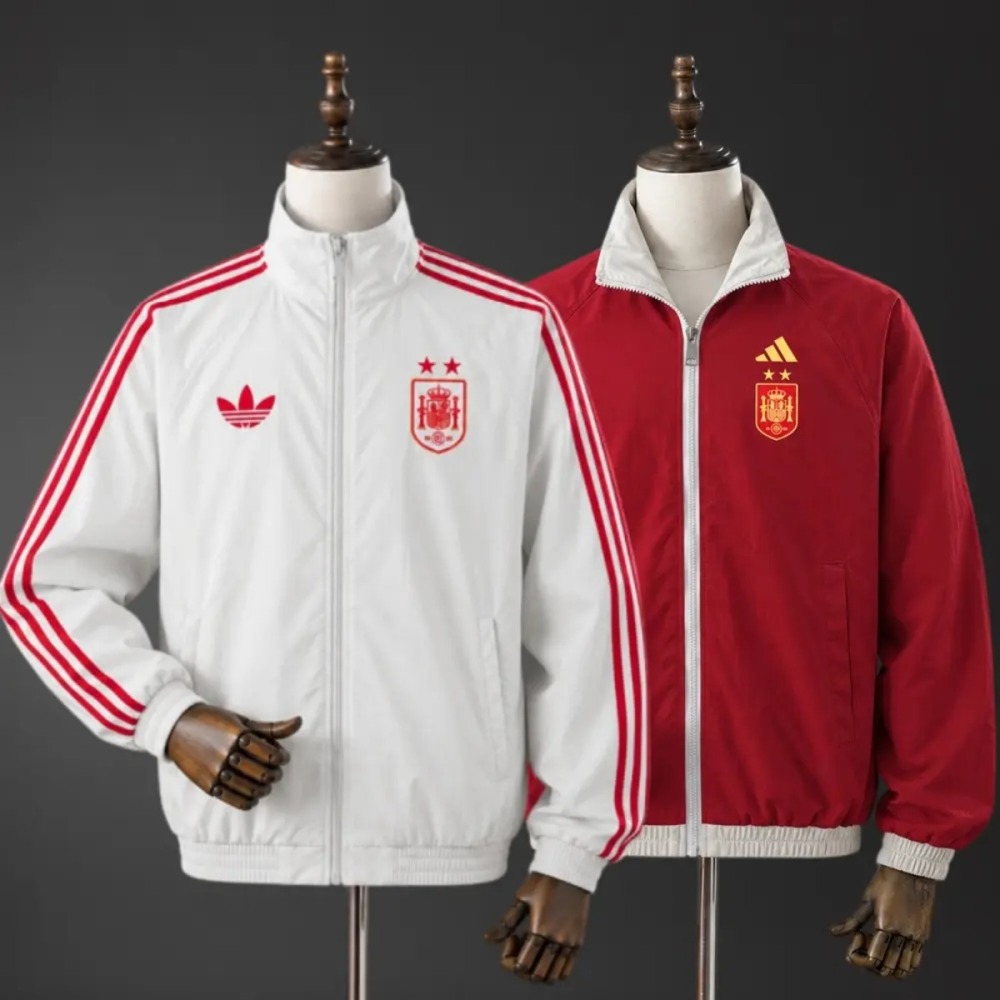 2006 Spain Red and White Reversible Windbreaker