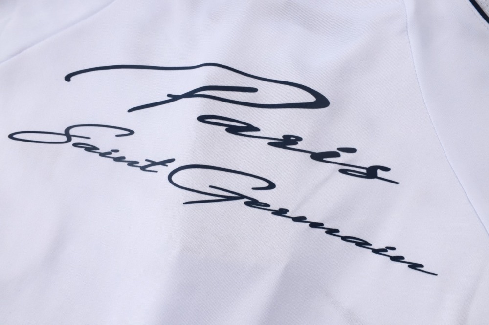 2026/27 PSG White Long-sleeved half-pull training kit