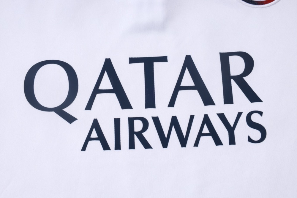 2026/27 PSG White Long-sleeved half-pull training kit