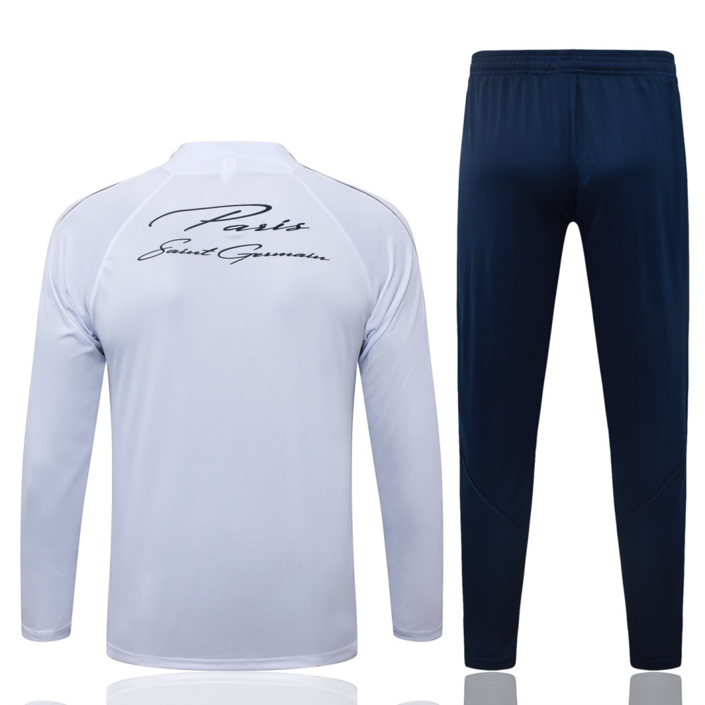 2026/27 PSG White Long-sleeved half-pull training kit