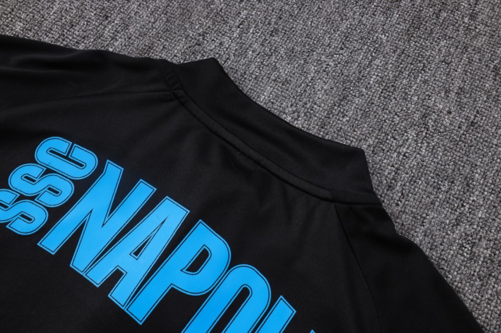 2026/27 Naples Black Long-sleeved half-pull training kit
