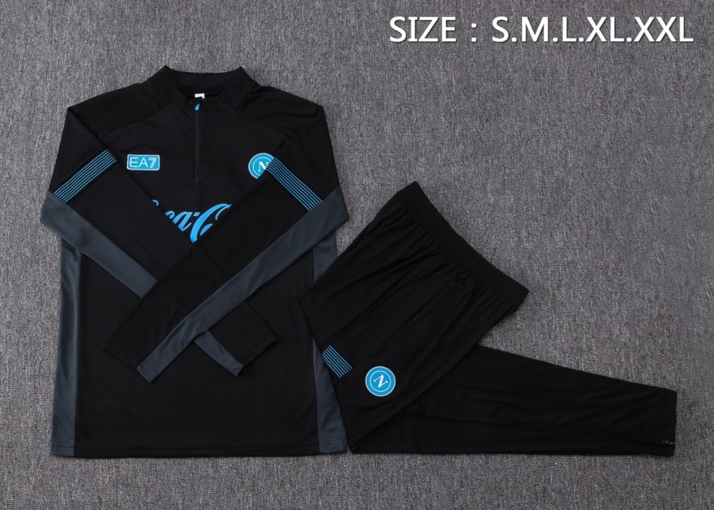 2026/27 Naples Black Long-sleeved half-pull training kit