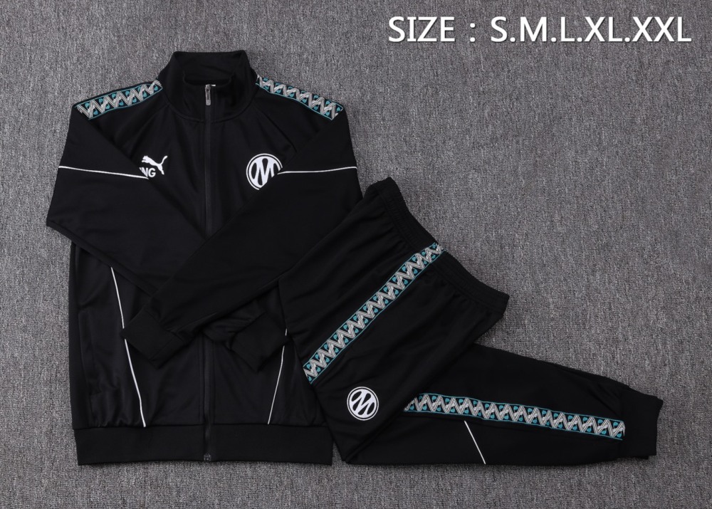 2026/27 Marseilles Black Jacket Training Suit Set