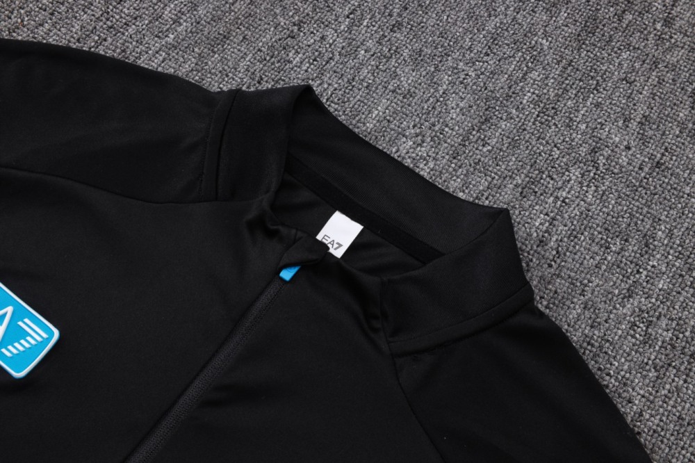2026/27 Naples Black Long-sleeved half-pull training kit