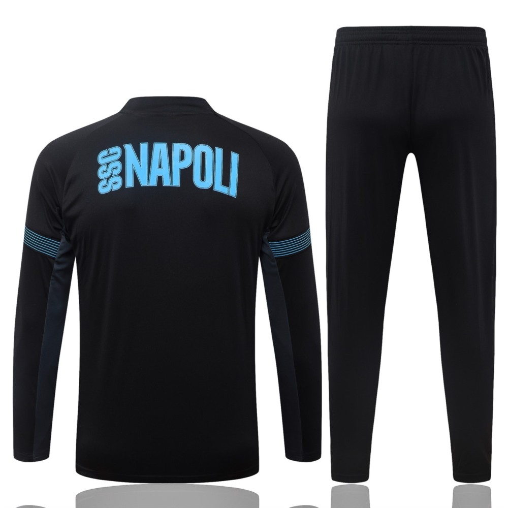 2026/27 Naples Black Long-sleeved half-pull training kit