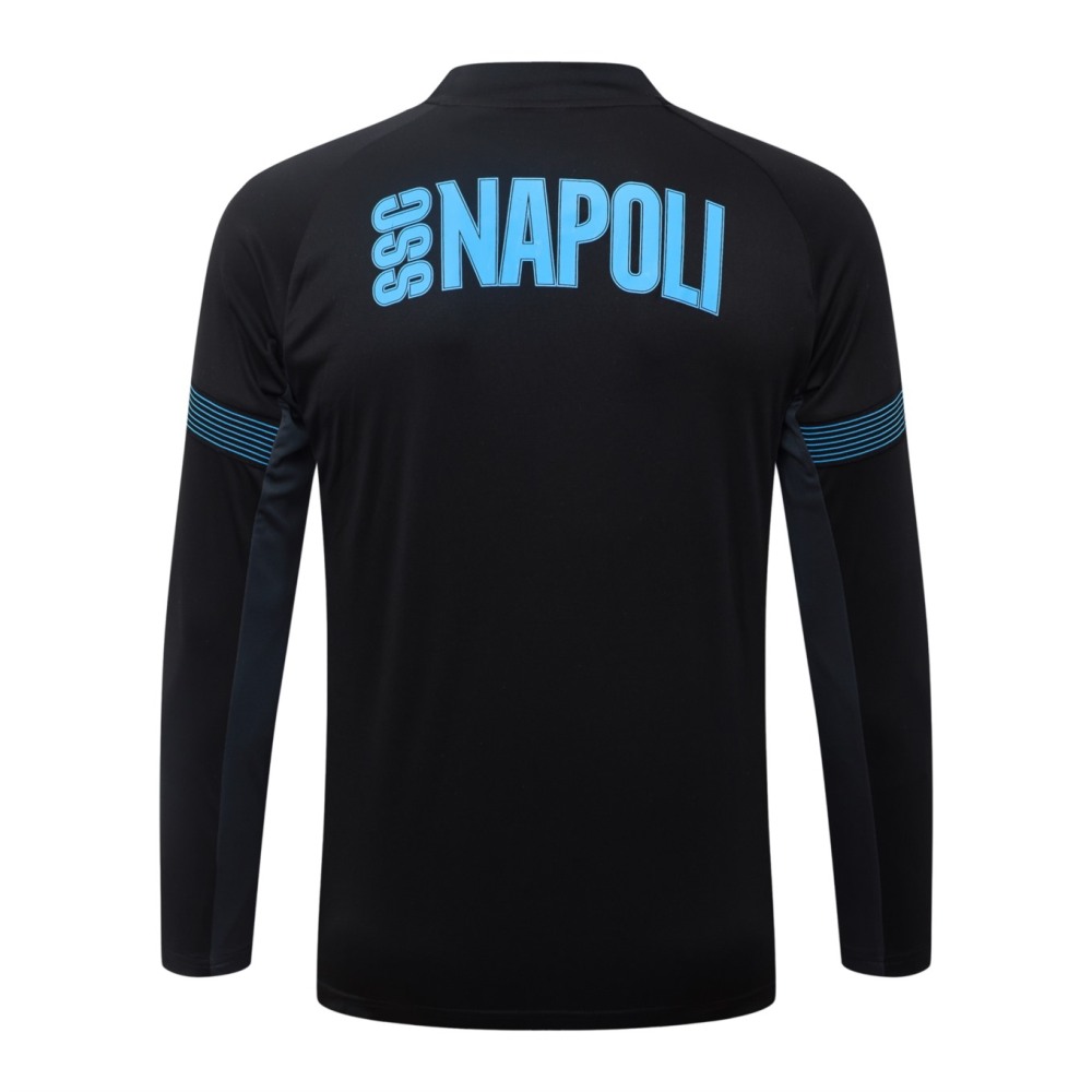2026/27 Naples Black Long-sleeved half-pull training kit
