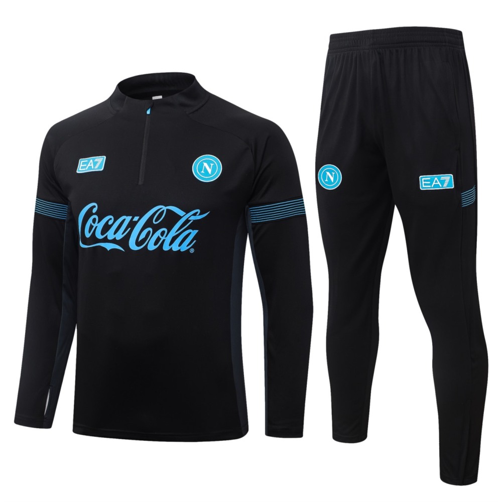 2026/27 Naples Black Long-sleeved half-pull training kit