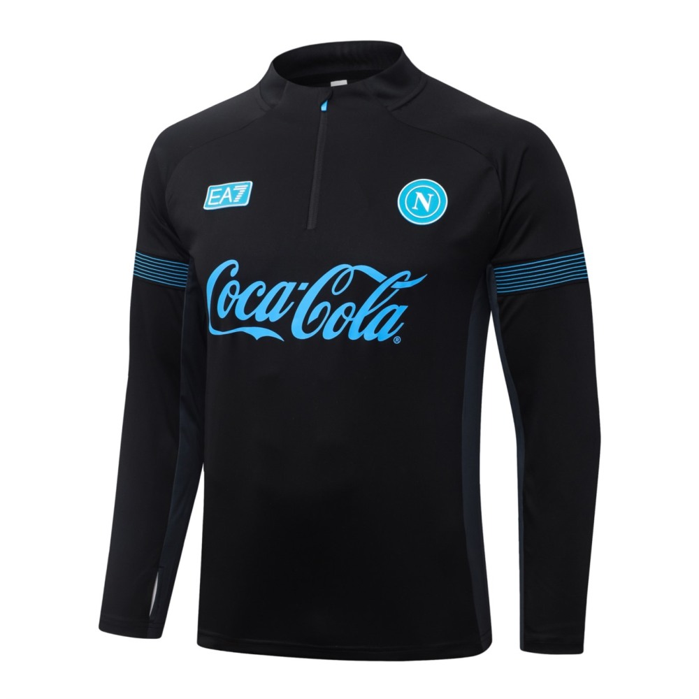 2026/27 Naples Black Long-sleeved half-pull training kit