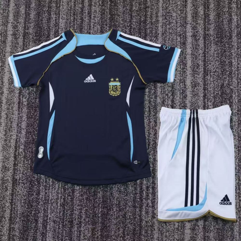 Retro 2006 Argentina Away Kids Kits