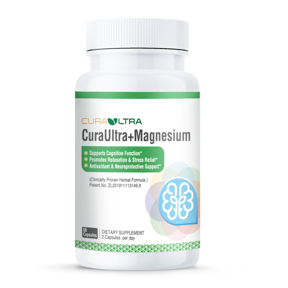Brain Health Supplements with Magnesium Complex & Vitamin B6 B12, Turmeric Extract Curcumin - Supports Memory, Focusv
